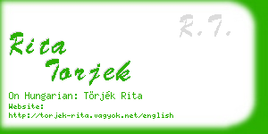 rita torjek business card